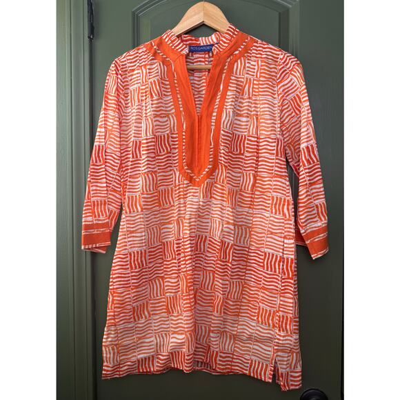 Ro's Garden Dresses & Skirts - NWT Ro's Garden Tokyo Short Mini Dress Coverup Resort Boho Kurta Orange Basa XS